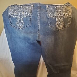 Bling jeans med wash